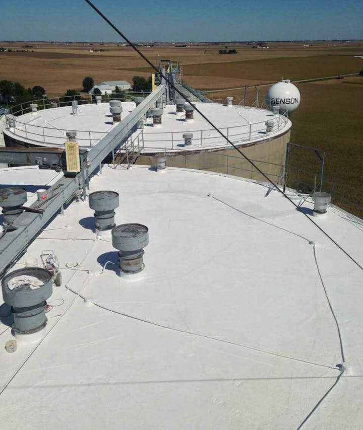 Concrete silo roof coating project in Illinois